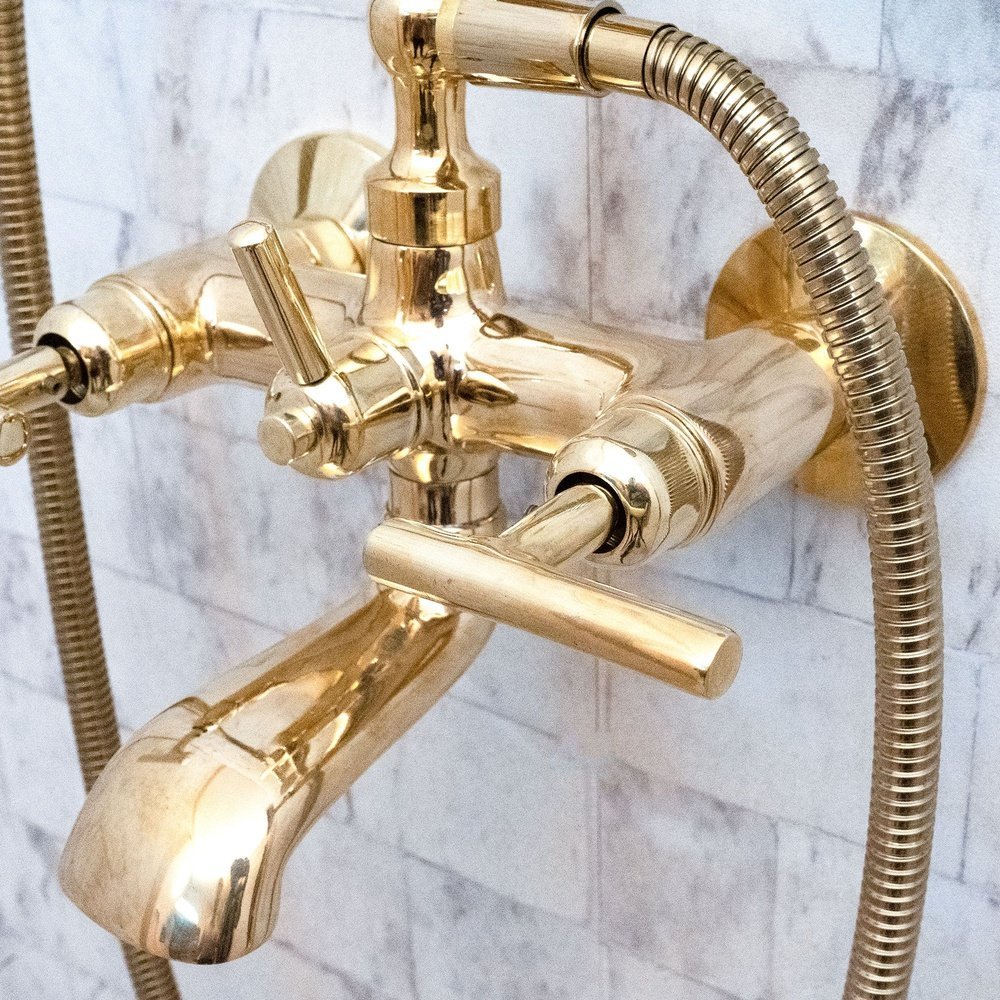 Unlacquered Brass Bath Tub Filler