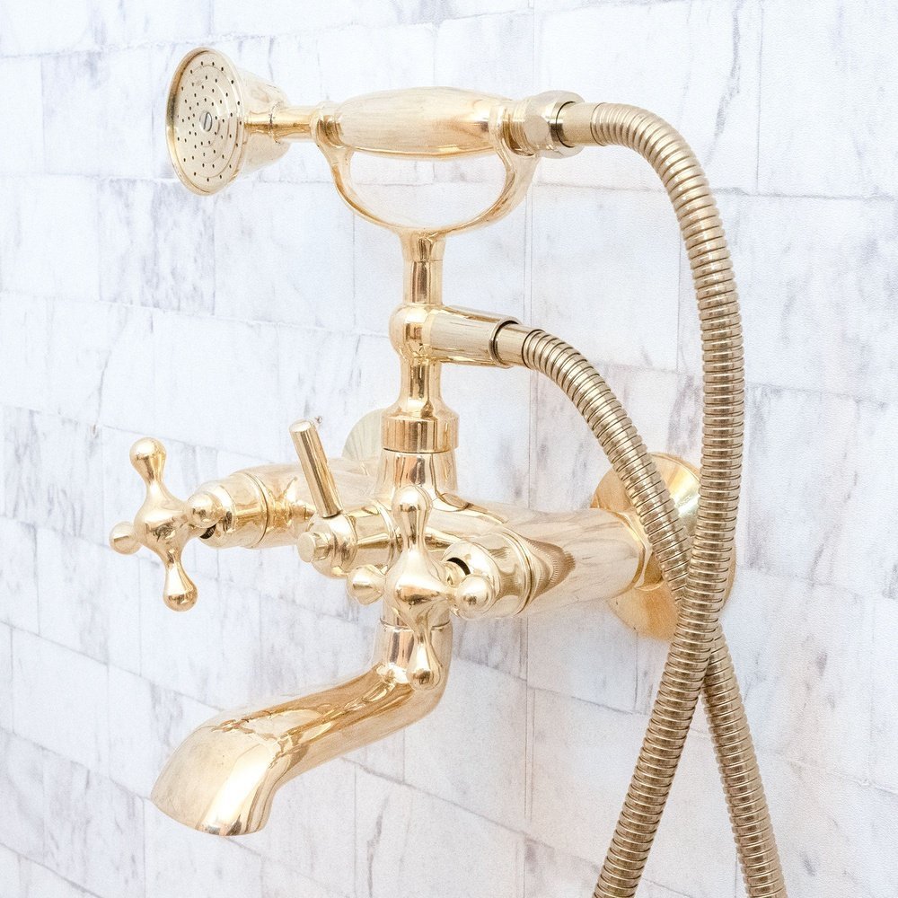 Unlacquered Brass Bath Tub Filler