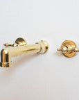 Unlacquered Brass Wall Mounted Faucet With Lever Handles