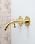 Unlacquered Brass Wall Mounted Mixer Faucet