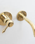 Unlacquered Brass Wall Mounted Mixer Faucet