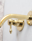 Unlacquered Brass Wall Mounted Mixer Faucet