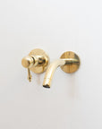 Unlacquered Brass Wall Mounted Mixer Faucet