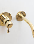 Unlacquered Brass Wall Mounted Mixer Faucet