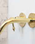 Unlacquered Brass Wall Mounted Mixer Faucet