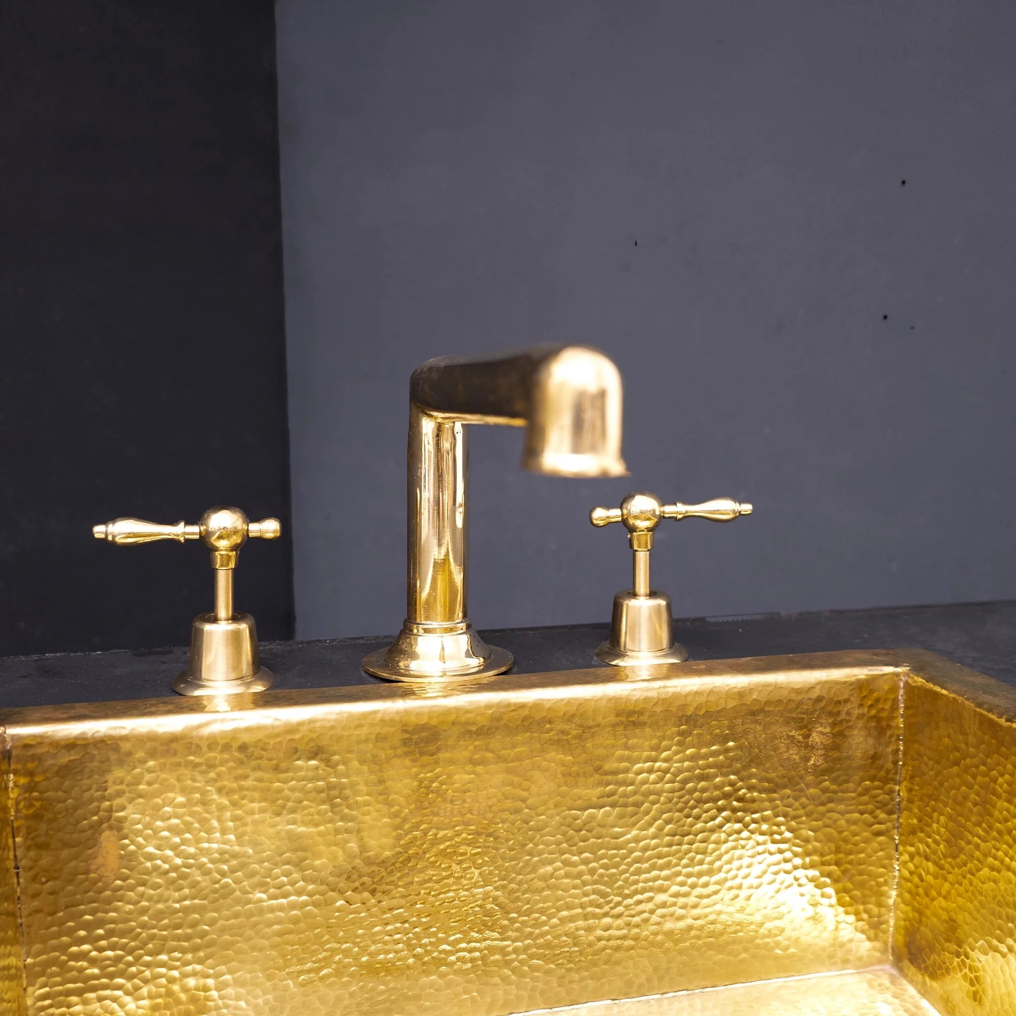 Unlacquered Brass Widespread Prep Sink Faucet