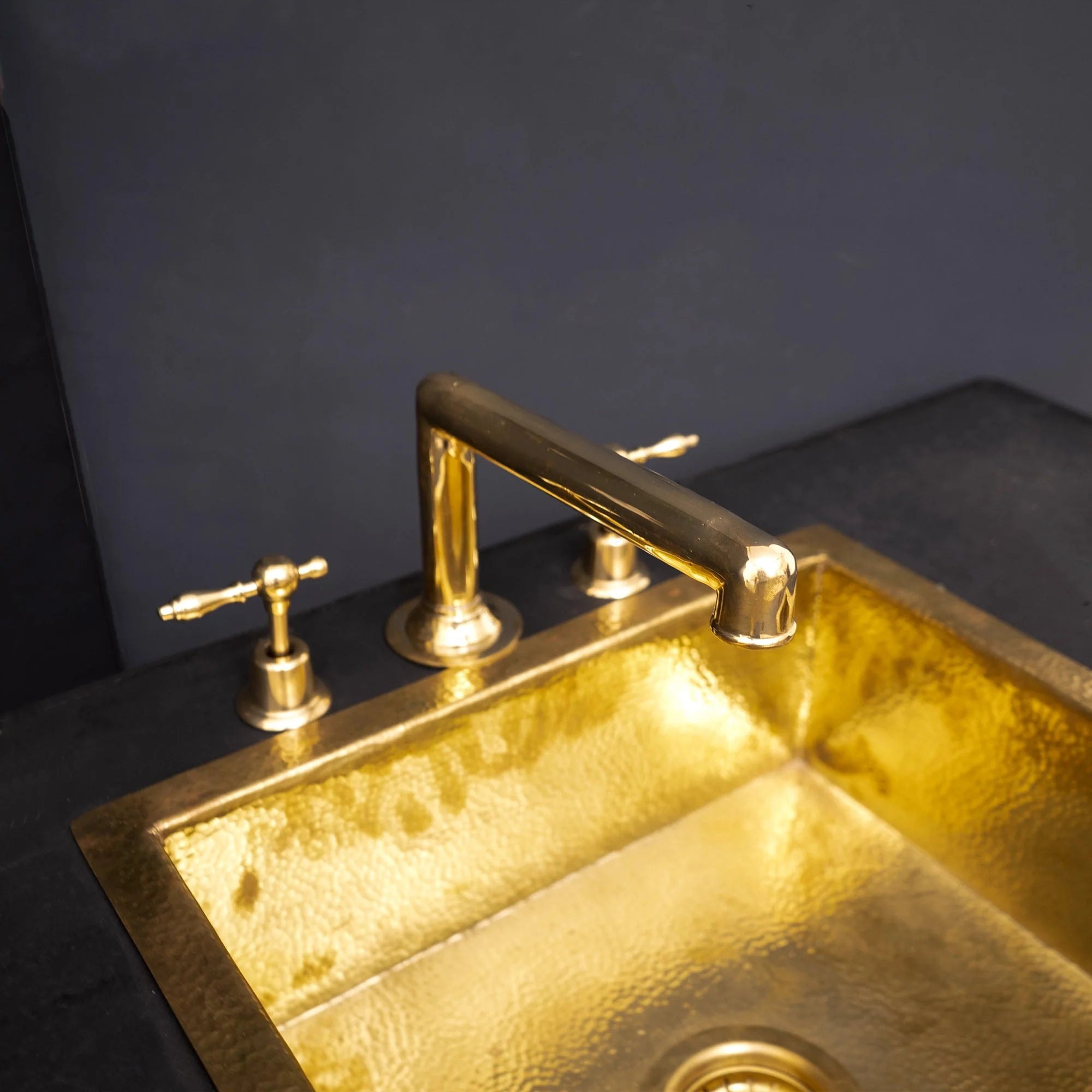 Unlacquered Brass Widespread Prep Sink Faucet