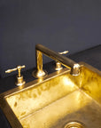 Unlacquered Brass Widespread Prep Sink Faucet