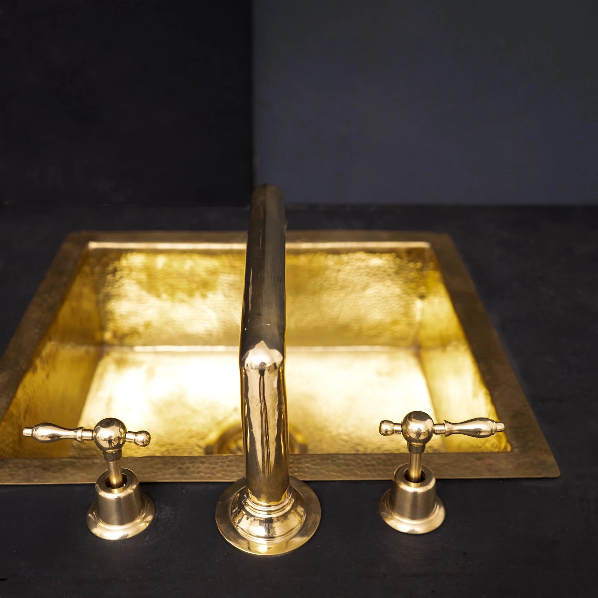 Unlacquered Brass Widespread Prep Sink Faucet