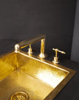 Unlacquered Brass Widespread Prep Sink Faucet