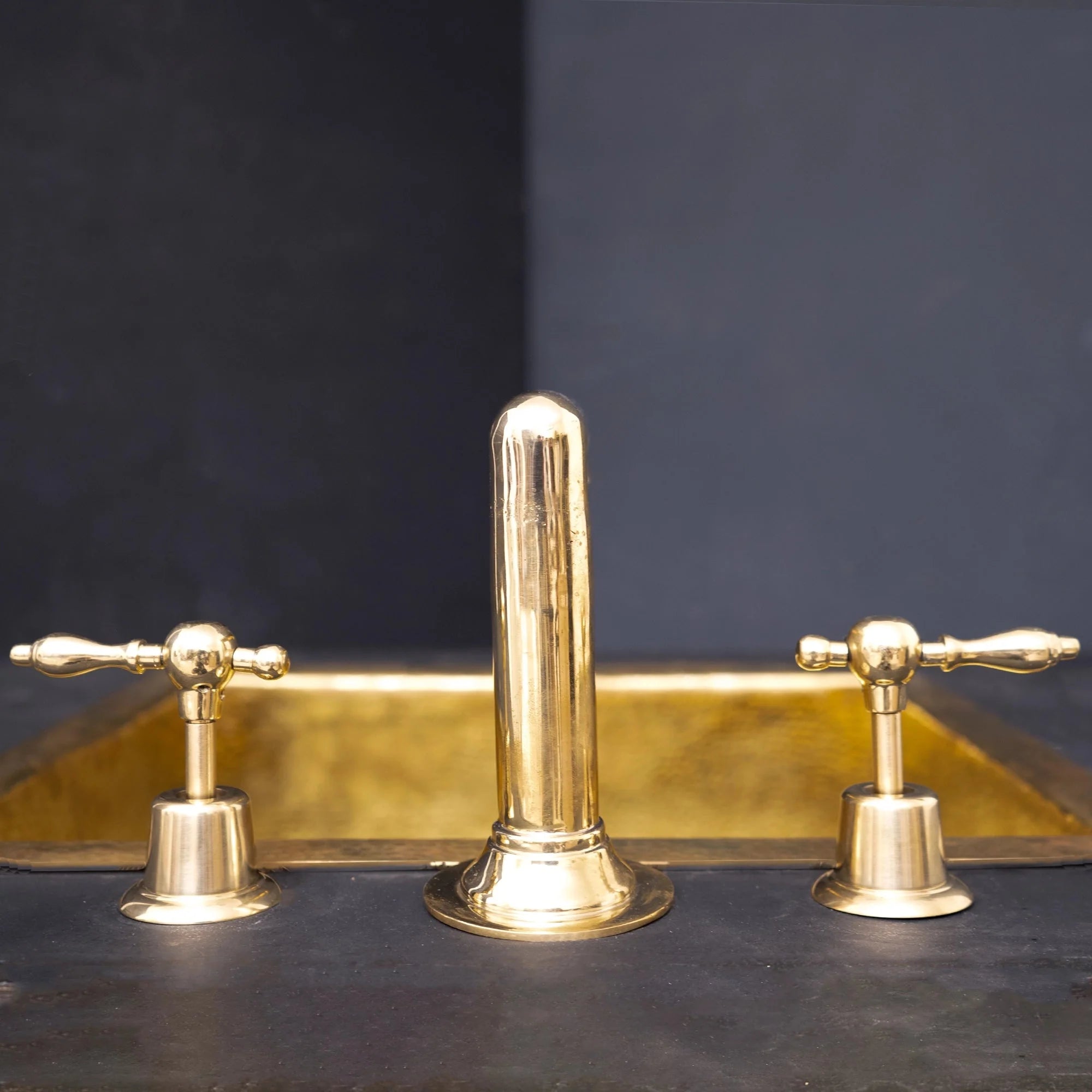 Unlacquered Brass Widespread Prep Sink Faucet