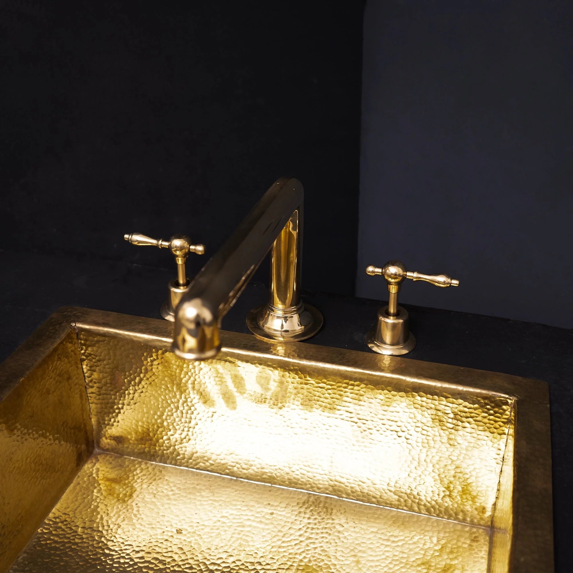 Unlacquered Brass Widespread Prep Sink Faucet