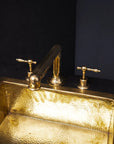 Unlacquered Brass Widespread Prep Sink Faucet