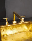 Unlacquered Brass Widespread Prep Sink Faucet