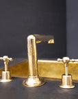 Unlacquered Brass Widespread Prep Sink Faucet