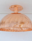 Unlacquered Copper Ceiling Light, Hammered Copper Flush Mount Light, Copper Ceiling Pendant