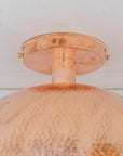 Unlacquered Copper Ceiling Light, Hammered Copper Flush Mount Light, Copper Ceiling Pendant