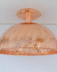 Unlacquered Copper Ceiling Light, Hammered Copper Flush Mount Light, Copper Ceiling Pendant