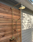 Unlacquered Brass Outdoor Shower with HandHeld