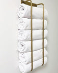 Unlacquered Brass Wall Mount Towel Holder - Two Vertical Rods