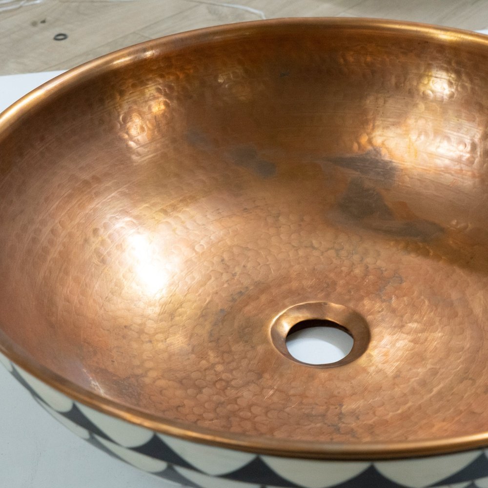 Vessel Sink Copper and Wood