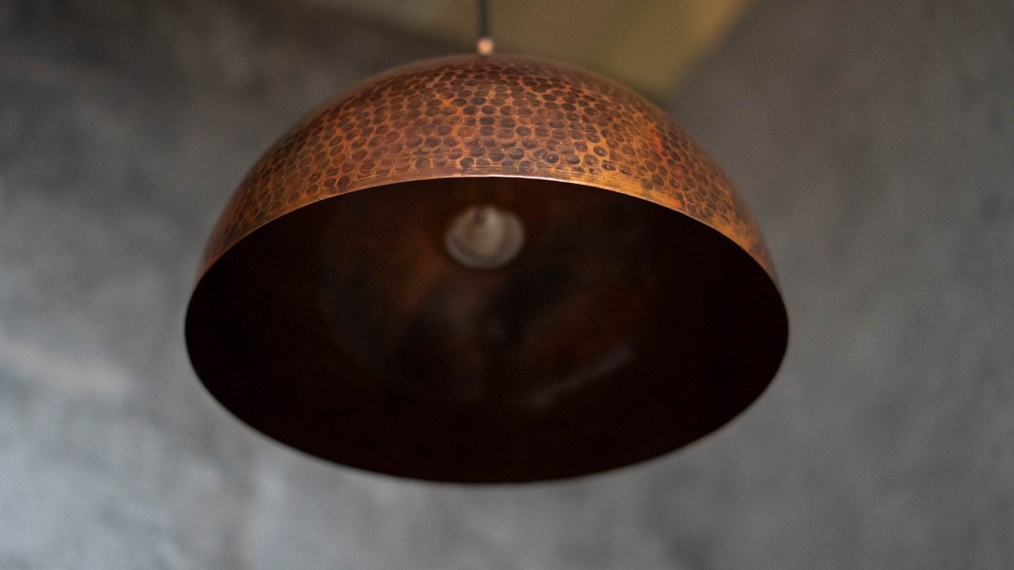 Vintage Copper Pendant Light, Oxidized Dome Ceiling Light, Kitchen Island Hanging Light Fixture