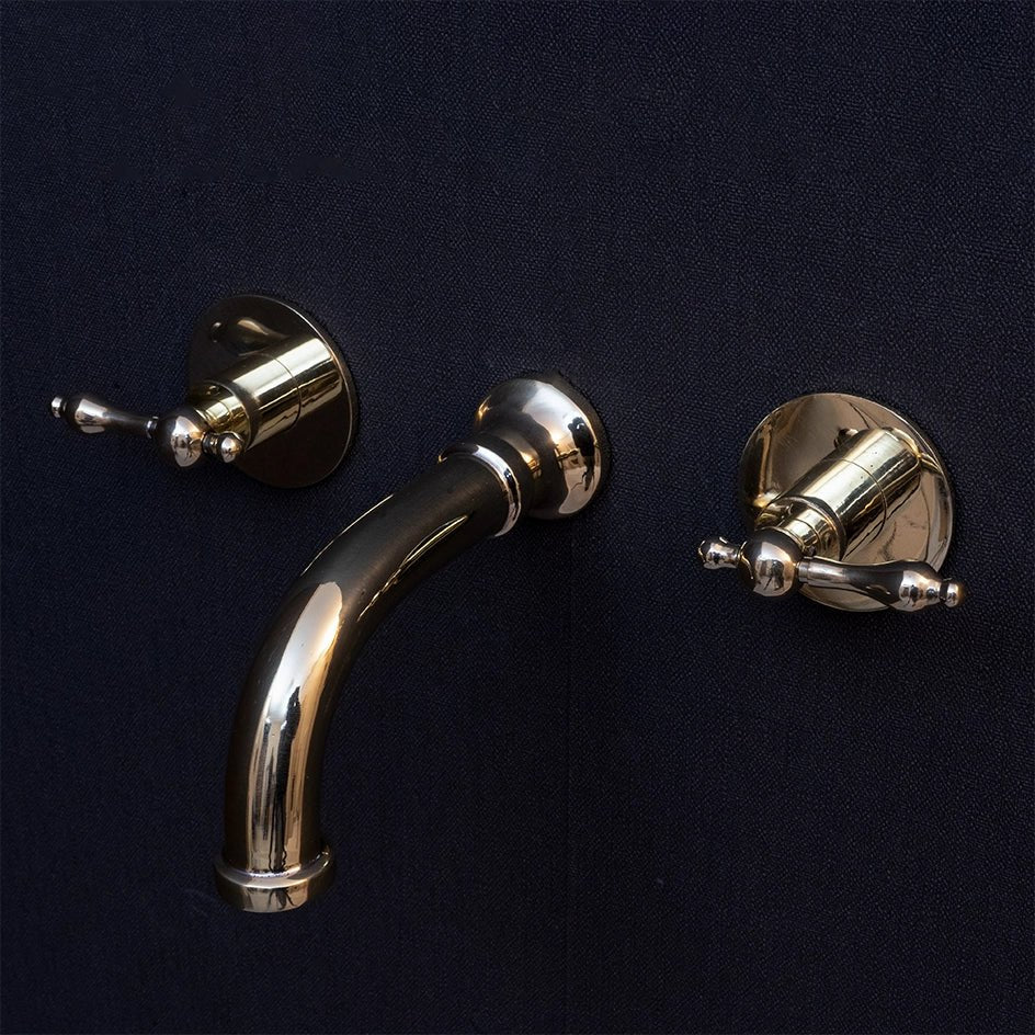 Wall Mounted Handcrafted Faucet With Lever Handles