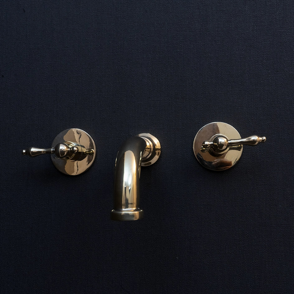 Wall Mounted Handcrafted Faucet With Lever Handles