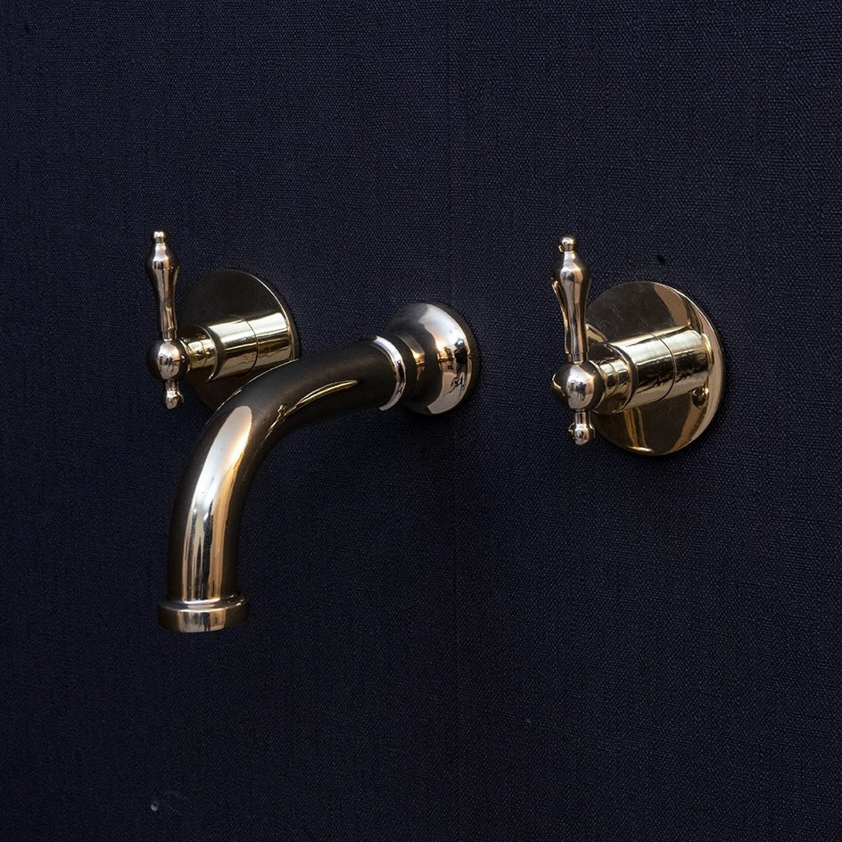 Wall Mounted Handcrafted Faucet With Lever Handles