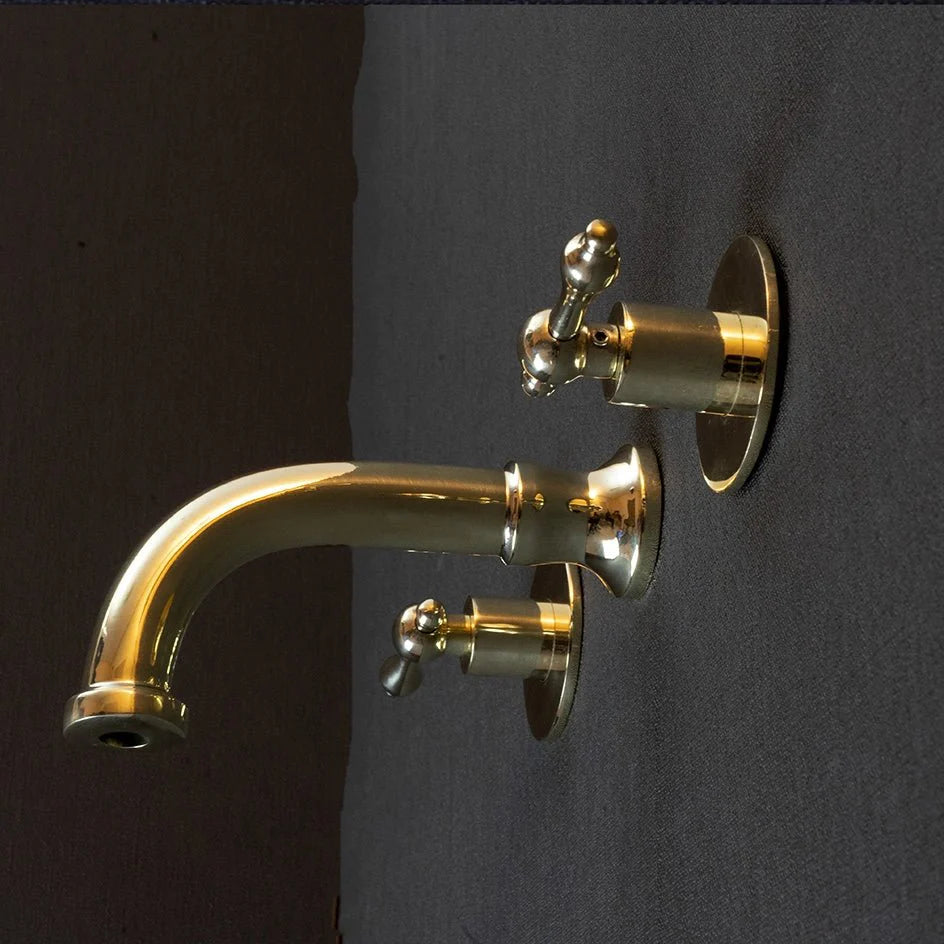 Wall Mounted Handcrafted Faucet With Lever Handles