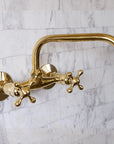 Wall Mounted Unlacquered Brass Faucet