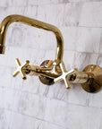 Wall Mounted Unlacquered Brass Faucet