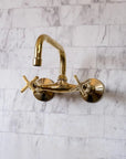 Wall Mounted Unlacquered Brass Faucet