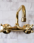 Wall Mounted Unlacquered Brass Faucet