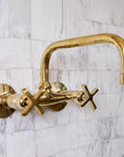 Wall Mounted Unlacquered Brass Faucet