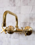 Wall Mounted Unlacquered Brass Faucet