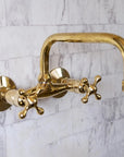 Wall Mounted Unlacquered Brass Faucet