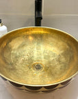 Wood & Brass Bathroom Vessel Sink