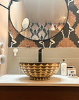 Wood & Brass Bathroom Vessel Sink